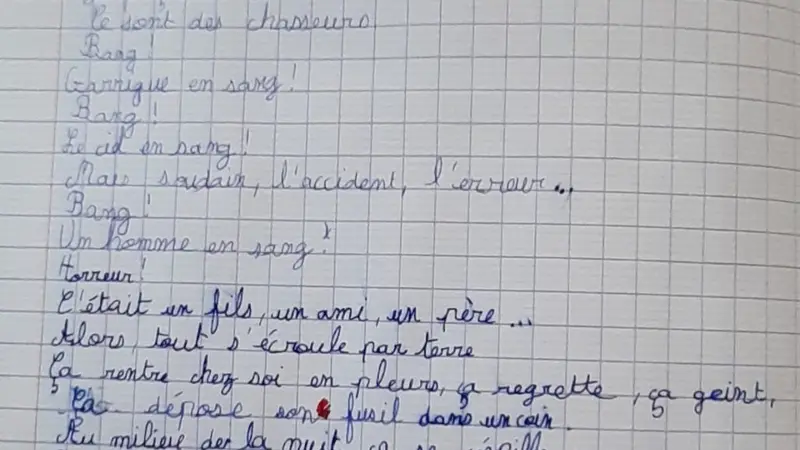 Le poème anti-chasse appris en CE2