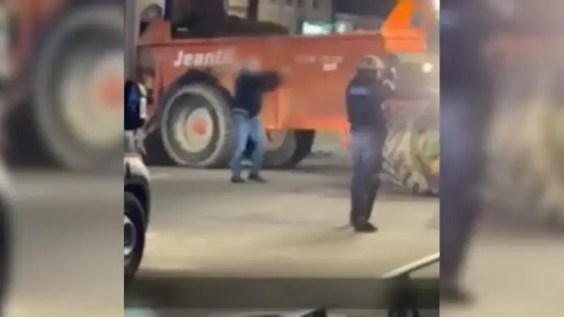 agriculteur en joue par la police