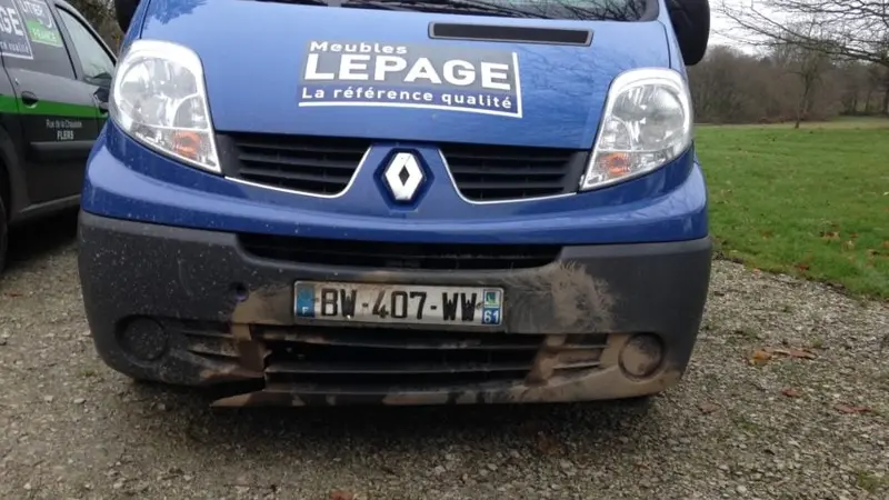 Le sanglier laisse son empreinte sur la voiture