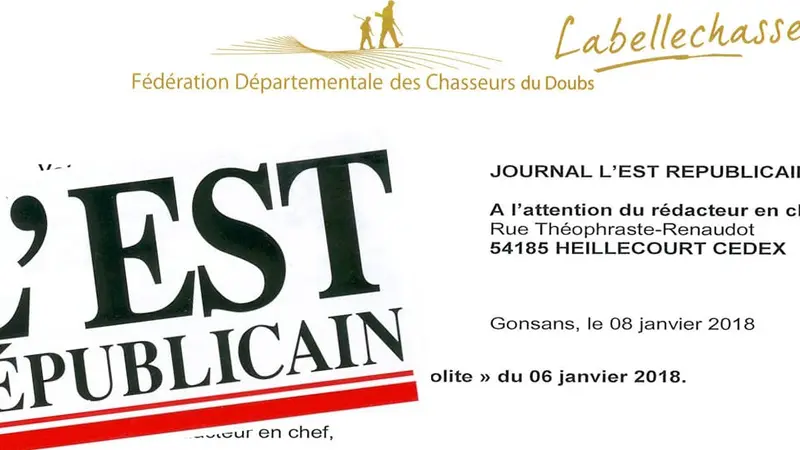 Le président de la FDC du Doubs défend les veneurs et interpelle l’Est Républicain