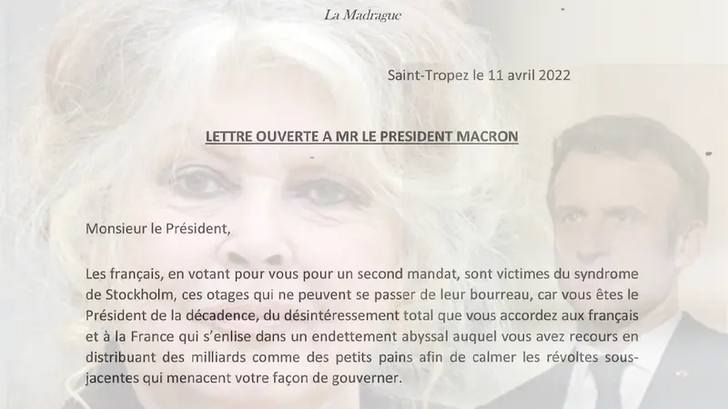 Brigitte Bardot : Une lettre au Président de la République dans laquelle elle s’en prend à Willy Schraen