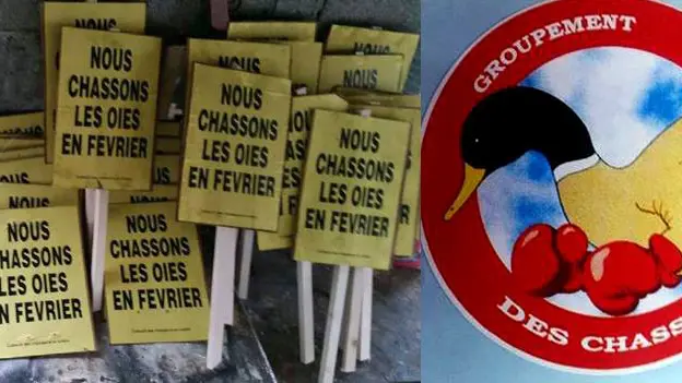 Manifestation en faveur de la chasse aux oies à Rochefort samedi 3 février