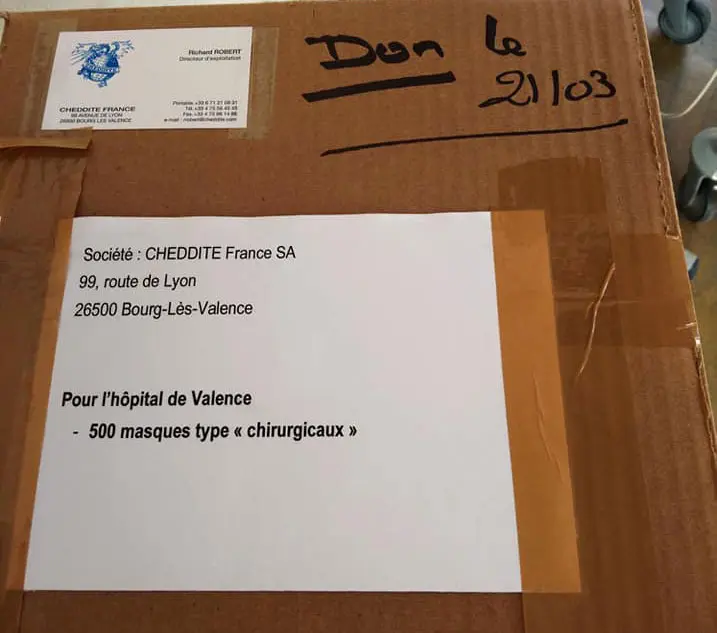 Coronavirus : Cheddite, premier fabricant mondial de cartouches offre des masques au CHU de Valence