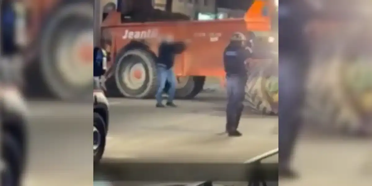 agriculteur en joue par la police