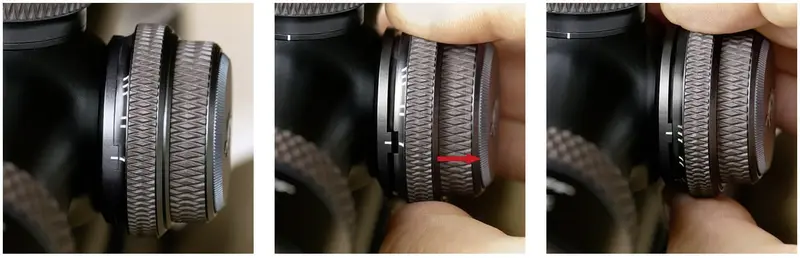 Gros plan sur la tourelle de réglage du parallaxe Gros plan sur la tourelle de réglage du parallaxe lunette blaser infinity