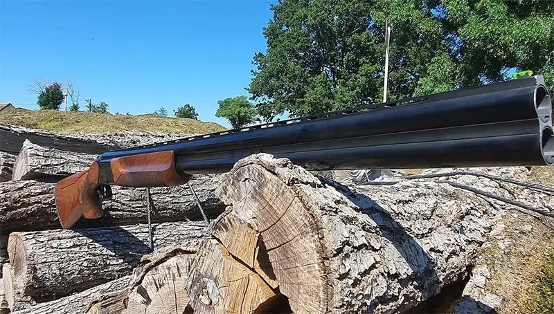 FUSIL SUPERPOSÉ HUGLU TRAP C/12/76 - CANON DE 76 CM