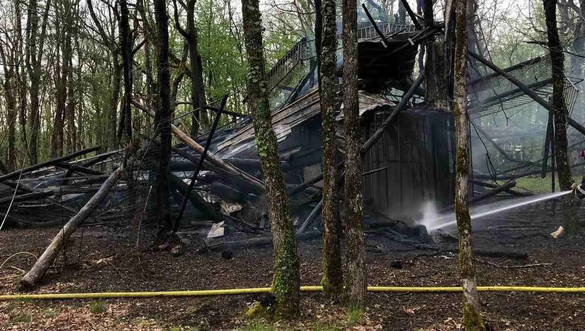 palombière incendiée en Dordogne