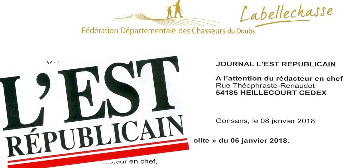 Le président de la FDC du Doubs défend les veneurs et interpelle l’Est Républicain