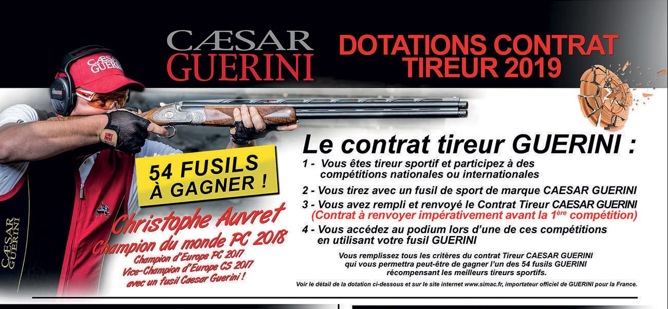 Contrat tireur Caesar Guerini : 54 fusils à gagner