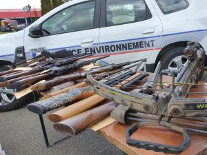 Saisie des armes d'un braconnier de Lambach