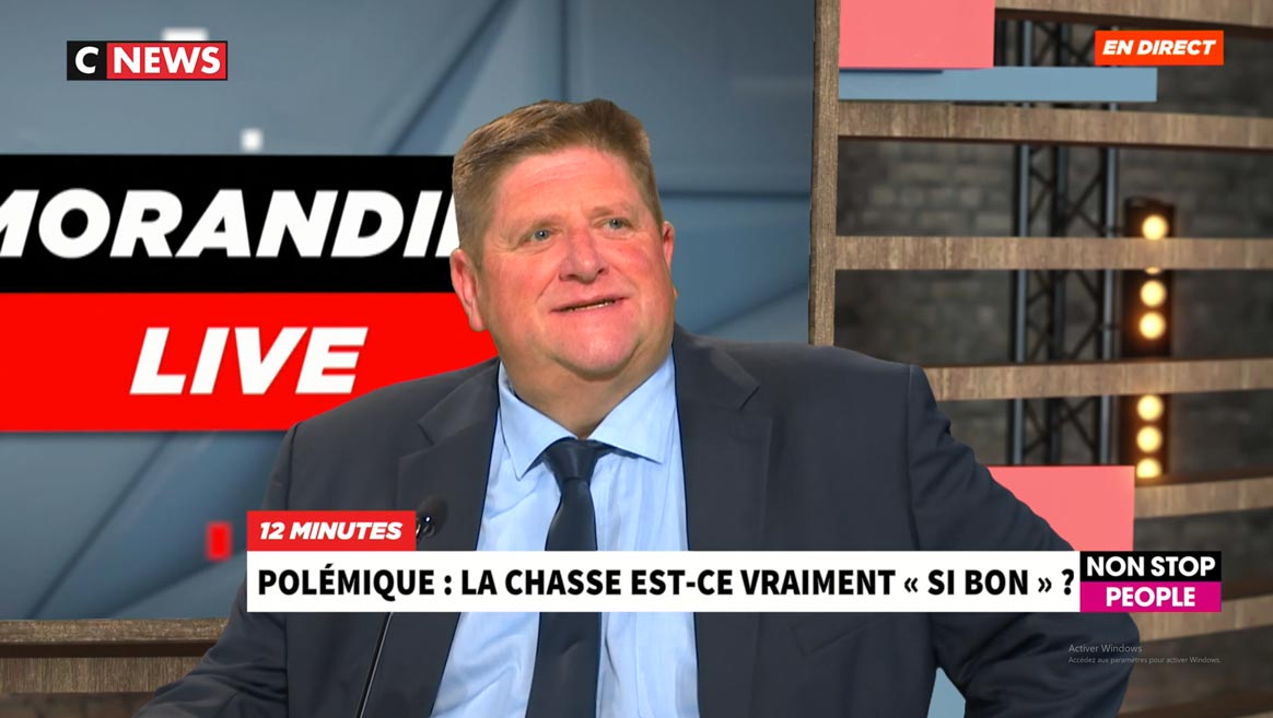 Willy Schraen chez Morandini « j’assume qu’à la chasse, on tue des animaux mais vous ne me ferez pas dire que la chasse, ce n’est que ça car »