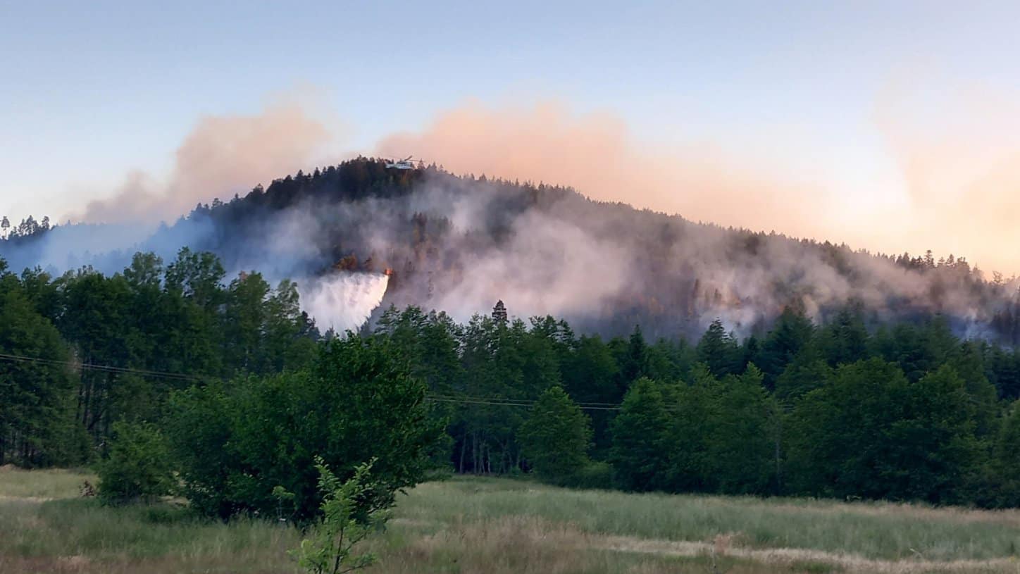 Plus de 160 pompiers mobilisés dans les Vosges pour un feu de forêt qui a déjà ravagé 30 hectares