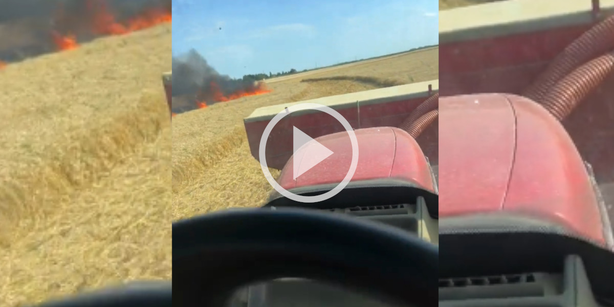 [Vidéo] Un agriculteur parvient à stopper un feu de champ au volant de son tracteur